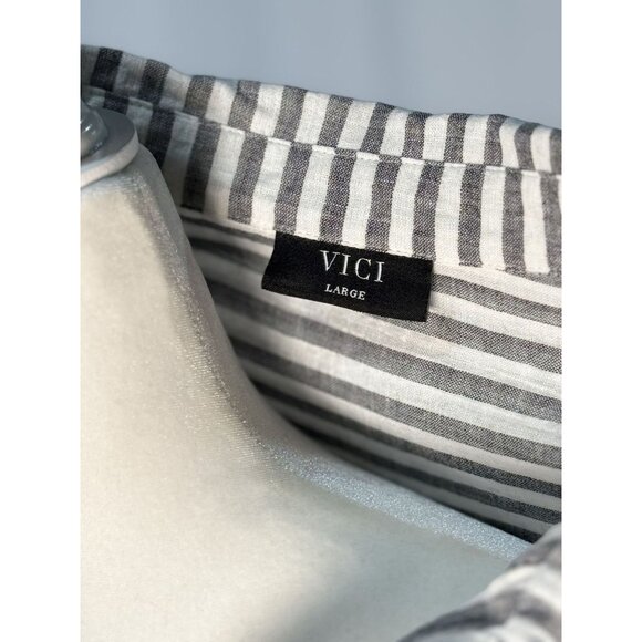 VICI Size Large Woman Blouse 100% Cotton Breatnable Elegant - Picture 8 of 8